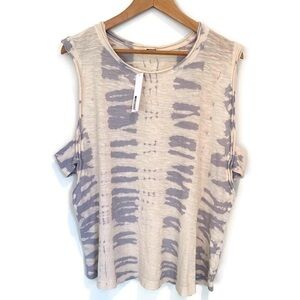 Revolve LAmade Oversized Gray Morning Tie Dye Cut Out Sides Muscle Tank Top